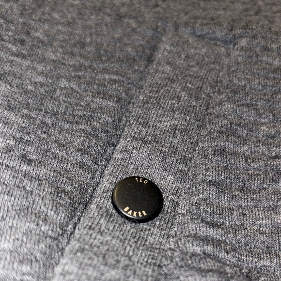 Gently Loved Gray & Burgandy  Zip-Up Sardin Quilted Jacket by Ted Baker London - Picture 5 of 14